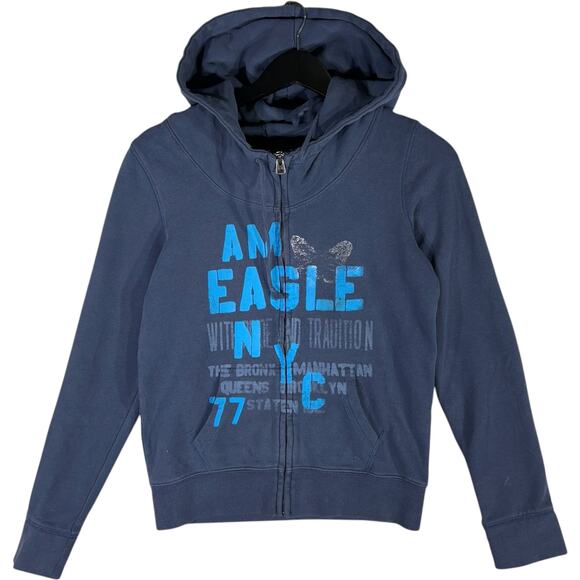 American Eagle Spellout Full Zip Hoodie - Picture 1 of 7